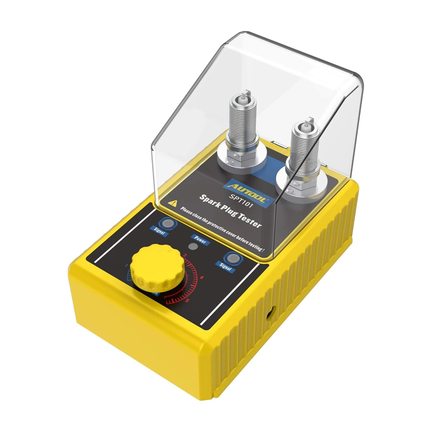 جهاز اختبار شمعات الإشعال للسيارات AUTOOL، محلل شمعة محرك مزدوج الفتحة، يعمل على كهرباء 110 فولت مع غطاء حماية، تردد قابل للتعديل 0–6000 دورة/دقيقة، بفتحتين قطر 12مم
