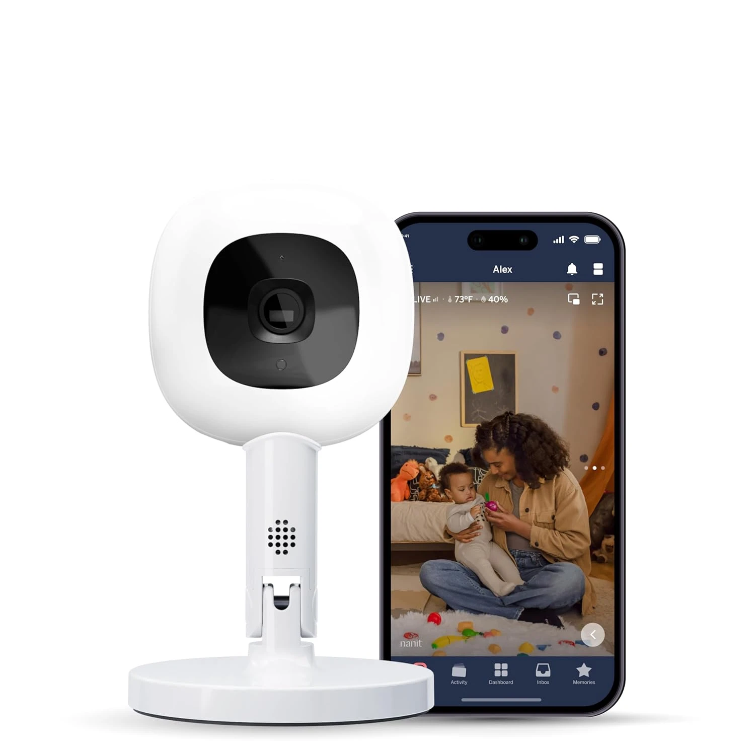 Nanit Pro جهاز مراقبة الطفل الذكي مع حامل مرن - كاميرا فيديو 1080 بكسل، تعقب حركة النوم والتنفس بدون مجسات، صوت ثنائي الاتجاه، إشعارات الصوت والحركة والبكاء، رؤية ليلية، وحزام للتنفس